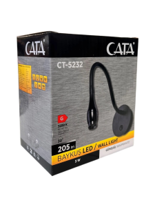 Cata Siyah 3W 3200K Gün Işığı Baykuş Dekoratif Led Aplik CT-5232