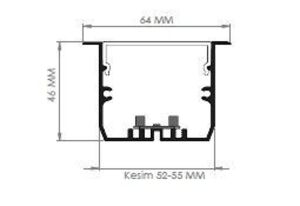 Darklight 64 16W 595 mm Sıva Altı Linear Düz Difüzör DL6446 0600 3000K Gün Işığı