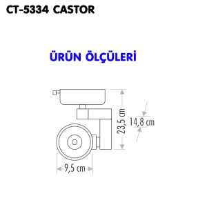 Cata 30W Led Ray Spot Armatür Castor CT-5334 Beyaz Işık