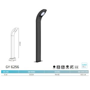 Goya 10 Watt 16,5X7,5X80cm Bahçe Armatür 3000K Gün Işığı GY 6256