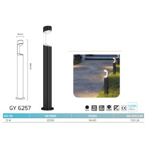 Goya 10 Watt 9X60cm Bahçe Armatür 3000K Gün Işığı GY 6257