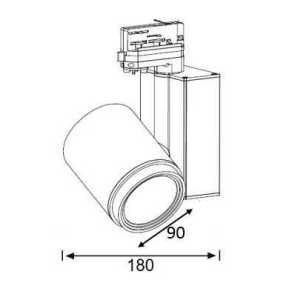 Jupiter 3000K Gün ışığı 30W Monofaze Soketli Ray Spot Armatür LR466