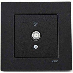 Viko Artline Novella Uydu Prizi F Konnektörlü Sonlu (Çerçeve Hariç) Siyah