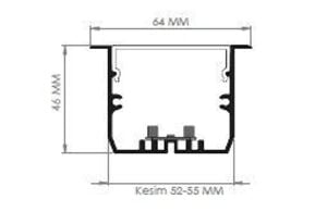Darklight 64 42W 1505 mm Sıva Altı Linear Düz Difüzör DL6446 1500 3000K Gün Işığı