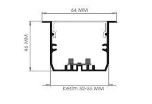 Darklight 64 42W 1505 mm Sıva Altı Linear Düz Difüzör DL6446 1500 4000K Naturel Beyaz
