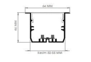 Darklight 64 42W 1505 mm Sıva Altı Linear Düz Difüzör DL6446 1500 6500K Beyaz Işık
