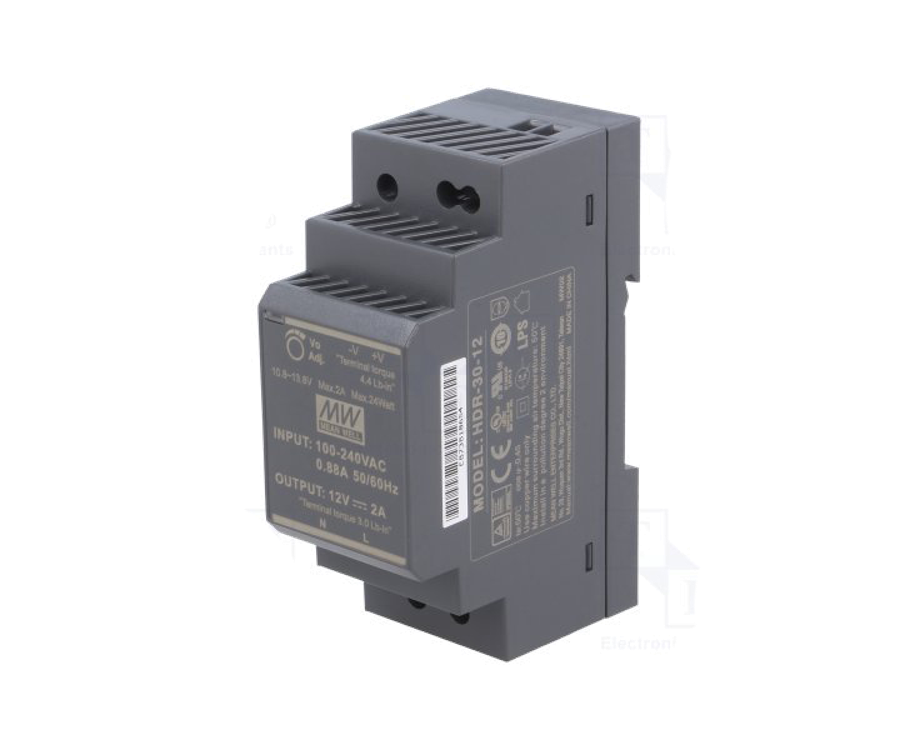 MEANWELL- HDR-30-12 12Vdc 2.0Amp Ray M. PHOENIX UNO-PS/1AC/12DC/30W Muadili