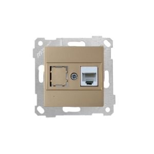 Mutlusan Mek+Tuş Data Prizi 1*Rj45 Cat5e Metalik Altın- 2200 136 0180