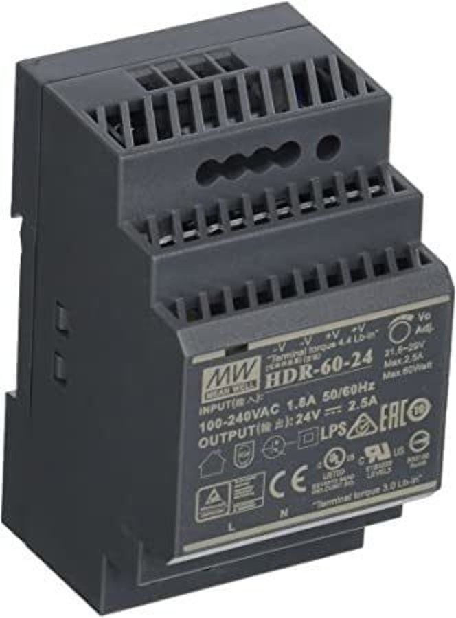 MEANWELL- HDR-60-24 24Vdc 2.5Amp Ray M.  PHOENIX UNO-PS/1AC/24DC/60W Muadili