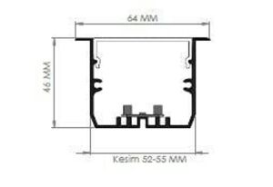 Darklight 64 72W 2575 mm Sıva Altı Linear Düz Difüzör DL6446 2500 4000K Naturel Beyaz