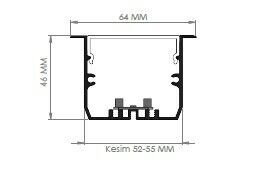 Darklight 64 86W 3000 mm Sıva Altı Linear Düz Difüzör DL6446 3000 3000K Gün Işığı