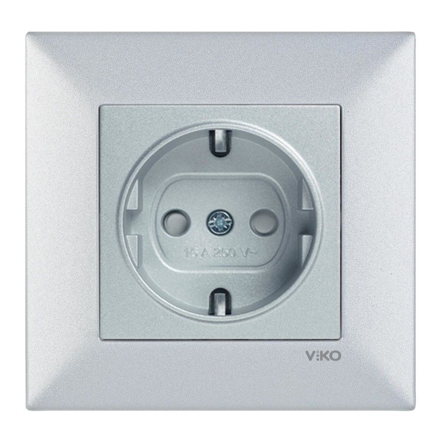 Viko Artline Trenda Çocuk Korumalı Topraklı Priz (Çerçeve Hariç) Füme