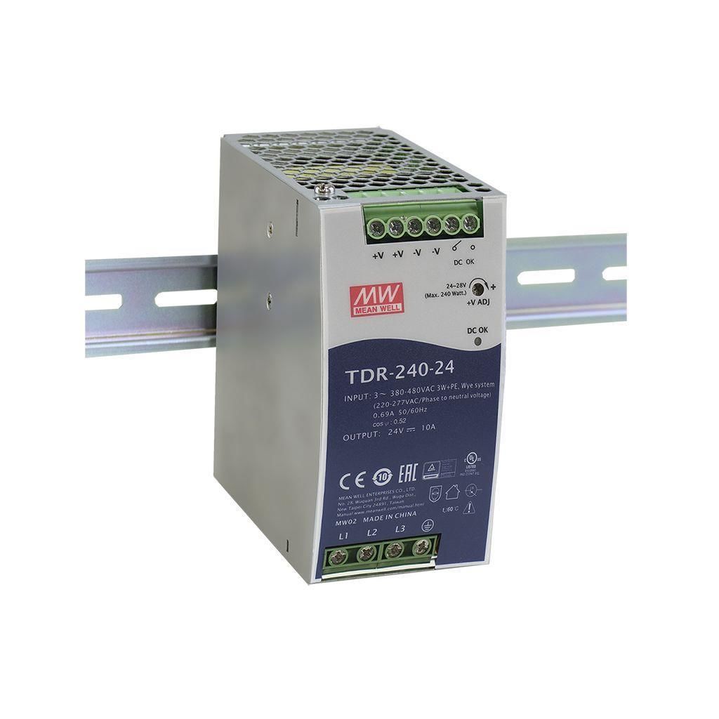 MEANWELL- TDR-240-24 24Vdc 10.0Amp Ray M.  WEİDMÜLLER PRO ECO3 240W 24V 10A Muadili