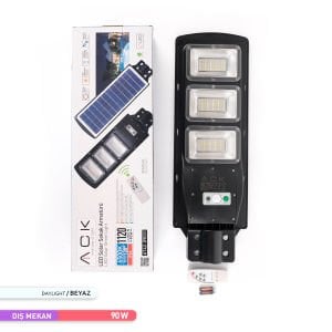 ACK 6500K 90W Solar Led Sokak Armatürü AT42-09031