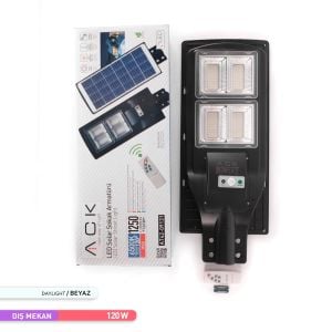ACK 6500K 120W Solar Led Sokak Armatürü AT42-09131