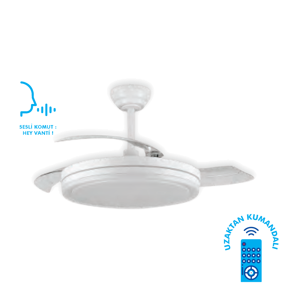 Vanti 30w 106 Smart Ledli Modern Vantilatör 106cm (42inç) KCF307