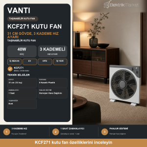 Vanti Taşınabilir Kutu Fan 31cm (13inç) KCF271