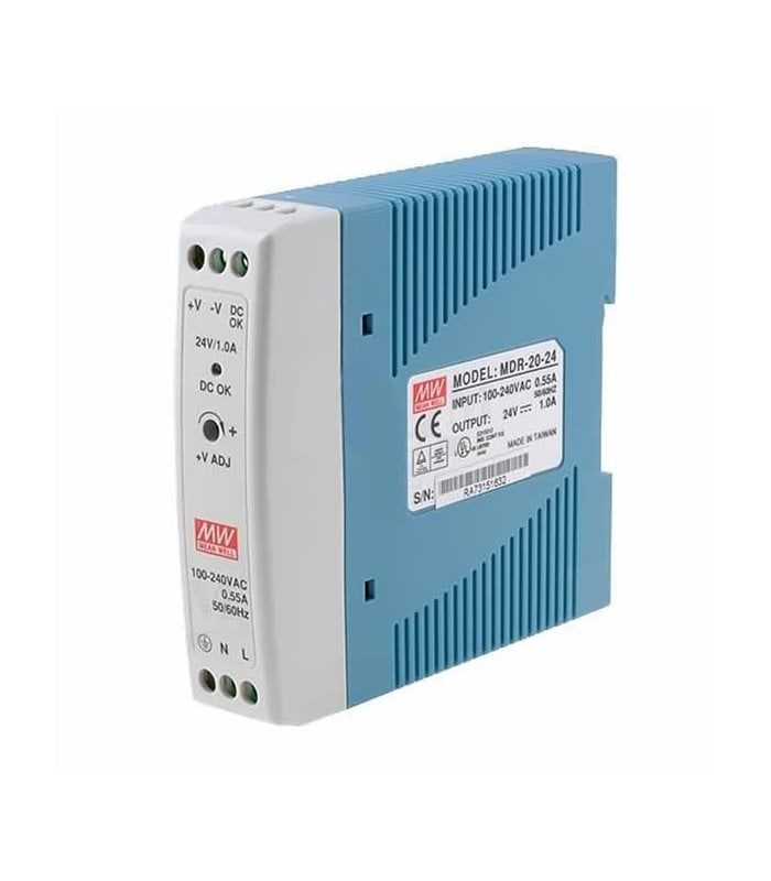 MEANWELL- MDR-020-24 24Vdc 1.0Amp DIN Rail