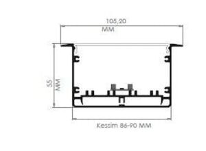Darklight 155 32W 1200 Sıva Altı Linear Düz Difüzör DL1555 1200 3000K Gün Işığı