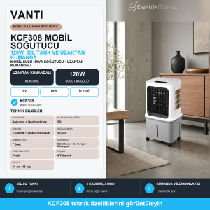 Vanti 120W Mobil Sulu Hava Soğutucu 31cm (13inç) KCF308