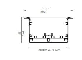 Darklight 155 32W 1200 Sıva Altı Linear Düz Difüzör DL1555 1200 4000K Natural Beyaz