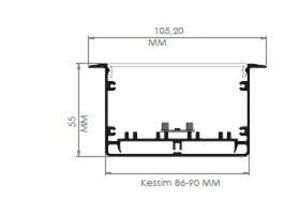 Darklight 155 42W 1505 mm Sıva Altı Linear Düz Difüzör DL1555 1500 3000K Gün Işığı