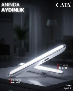 Cata Şarjlı Tuna 6400K Beyaz Işık 60 Ledli Işıldak CT-9960