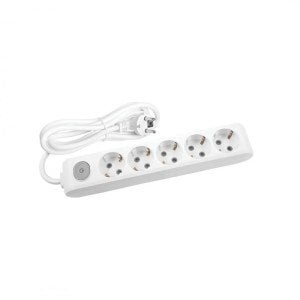 Viko Multi-let Beşli Priz Anahtarlı Topraklı Kablolu Ç.K. - 3 Metre Beyaz 90 11 75 03