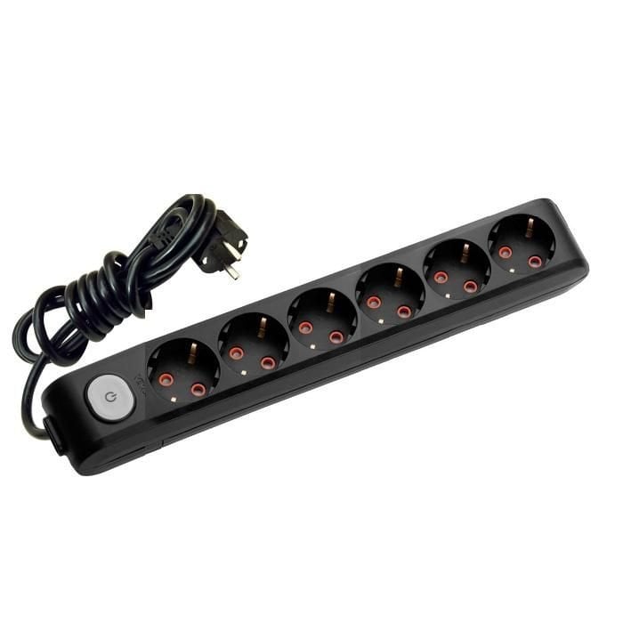 Viko Multi-let Altılı Priz Anahtarlı Topraklı Kablolu Ç.K. - 3 Metre Siyah 90 13 76 03
