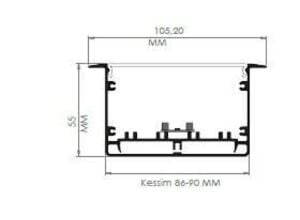 Darklight 155 72W 2575 mm Sıva Altı Linear Düz Difüzör DL1555 2500 6500K Beyaz Işık