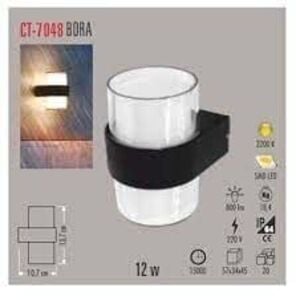 Cata 12w 3200 Kelvin Gün Işığı Bora Led Aplik Armatürü CT-7048