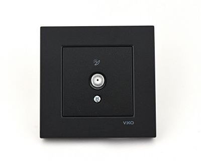 Viko Artline Trenda Uydu Prizi F Konnektörlü Sonlu (Çerçeve Hariç) Siyah