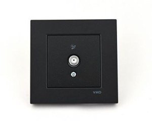 Viko Artline Trenda Uydu Prizi F Konnektörlü Sonlu (Çerçeve Hariç) Siyah
