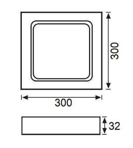 Jupiter 4000K Naturel Beyaz 24W Sıva Üstü Kare Led Panel LC446