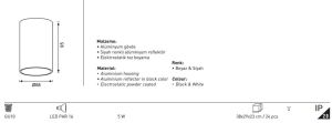 Jupiter  Beyaz & SiyahTavan Armatür JC068