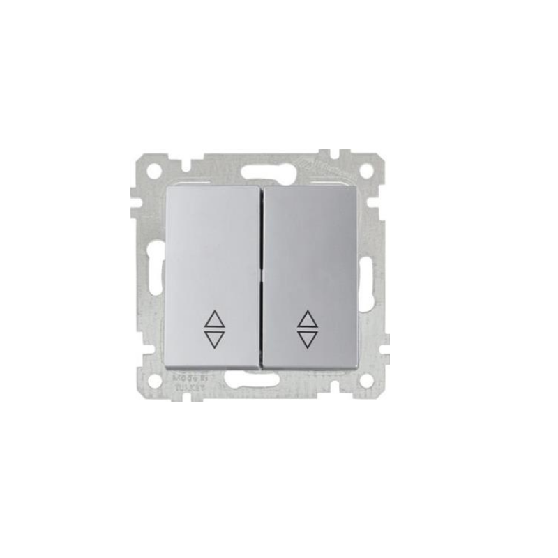 Mutlusan Mek+Tuş Komütatör Vavien Rita Metalik İnox- 2200 404 0282