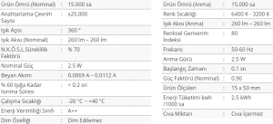 Cata 5W 220V Geniş Açı Ledli Kapsül Ampul G9 Duylu 6400K Beyaz Işık CT-4221B
