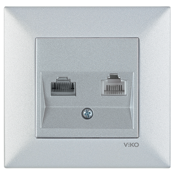 Viko Artline Trenda Data-Numeris Telefon Prizi (RJ45-CAT5E-RJ11) (Çerçeve Hariç)