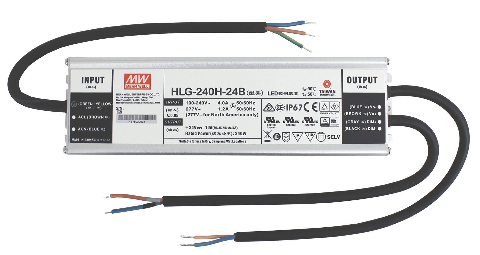 MEANWELL- HLG-240H-24B  Led Sürücü - Güç kaynağı