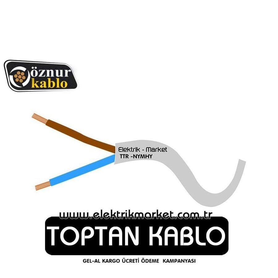 Öznur Kablo 2 x0,75 mm  Beyaz TTR - NYMHY