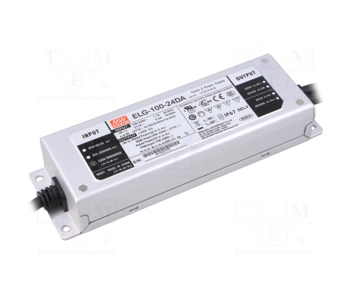 MEANWELL- ELG-100-24DA 	24Vdc 4.00Amp DALI Control  Led Sürücü - Güç kaynağı