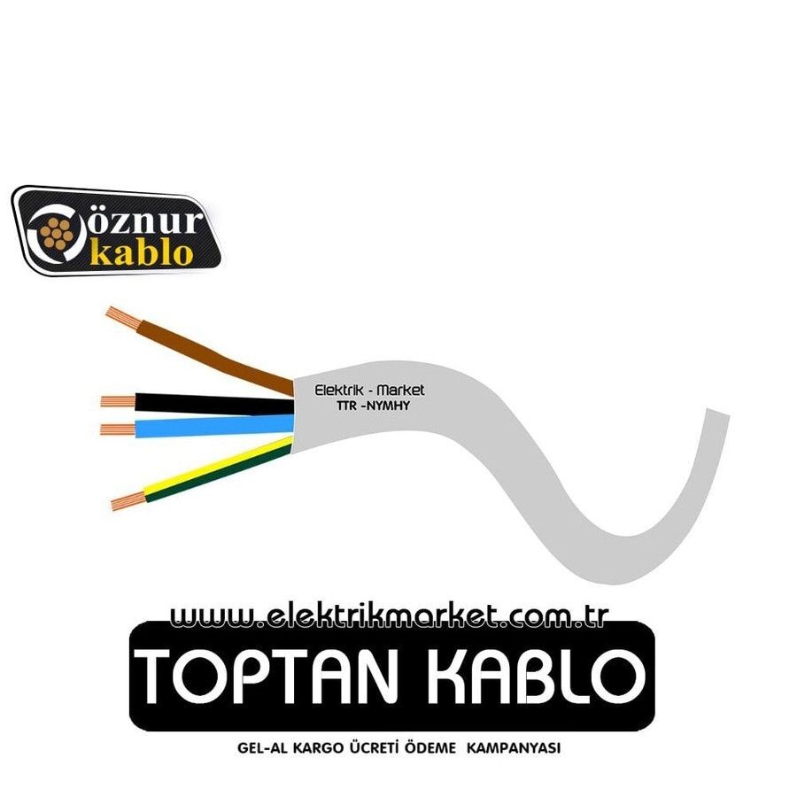 Öznur Kablo 4x1,5 mm Siyah TTR - NYMHY