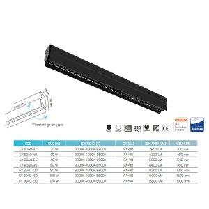 Goya  Sıva Üstü ve Sarkıt Lineer Armatür  - GY 8040