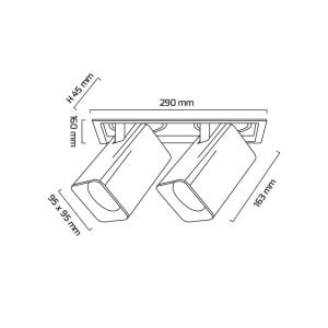 Goya 2x40W COB Led Mağaza Armatür GY 3252-36