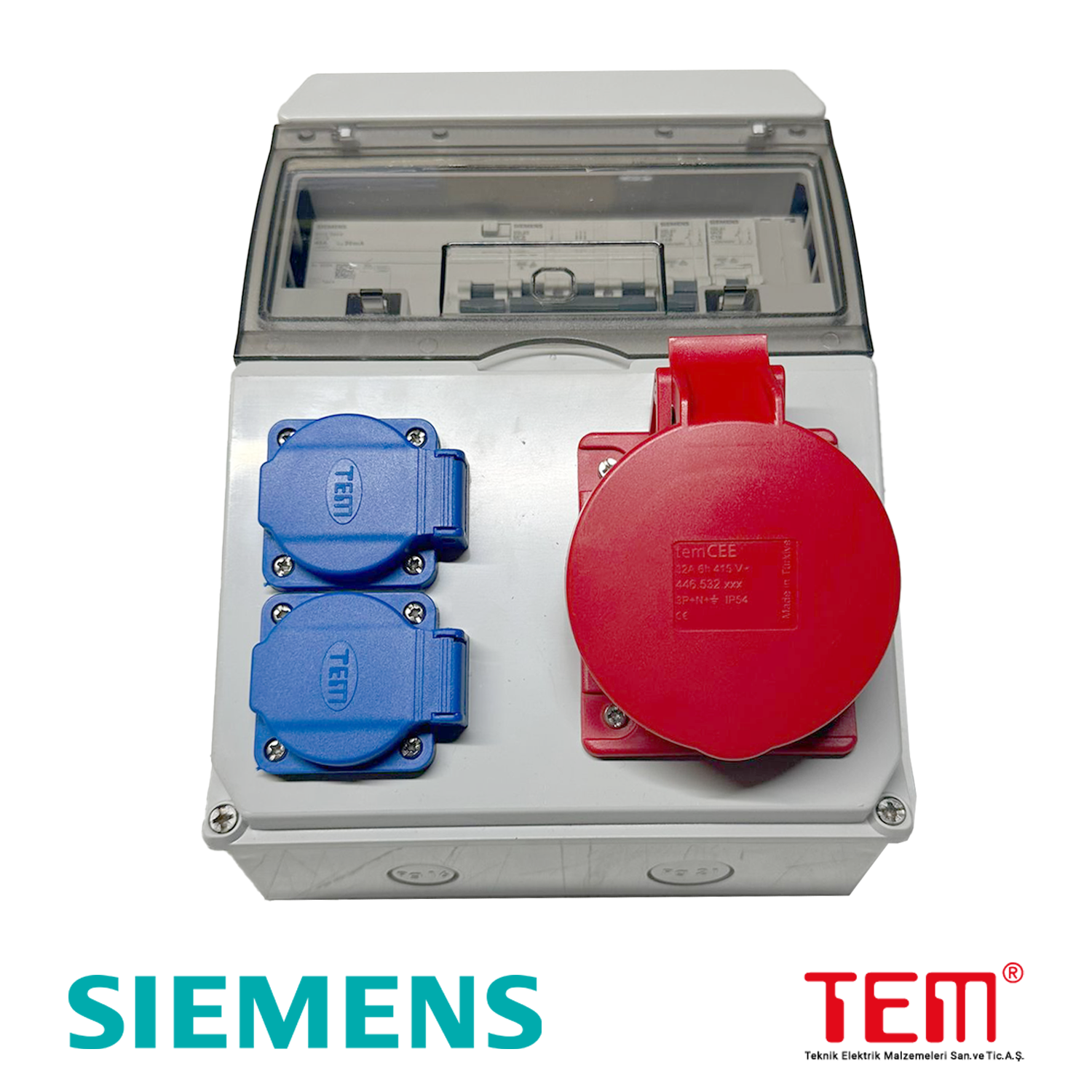 Tem 1 adet 5x32A + 2 adet 1x16A Prizli Kombinasyon Set - Siemens Şalt Dahil