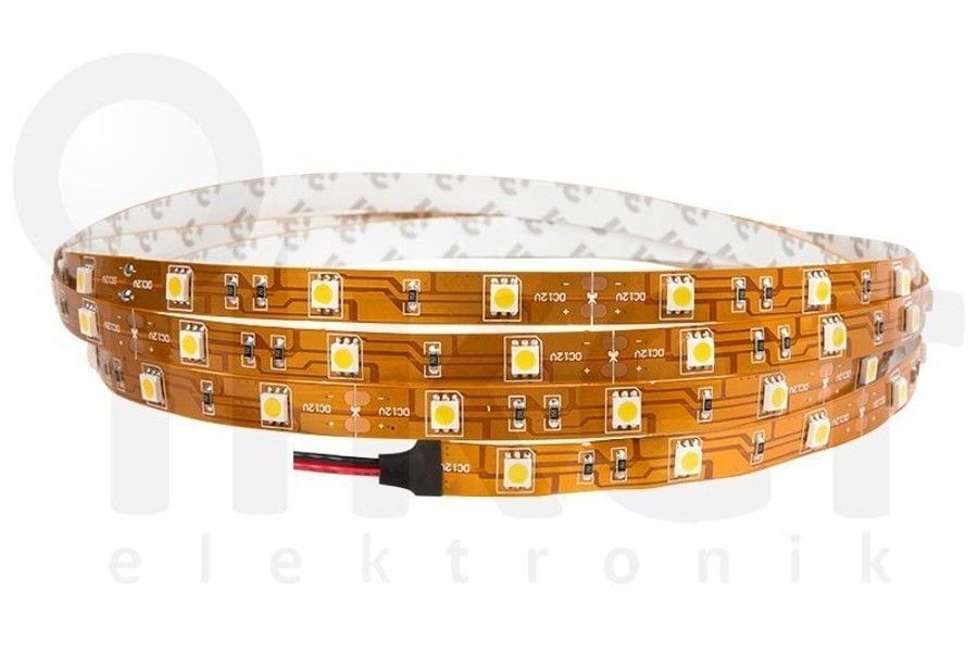 RGB Şerit Led 12 VDC Dış Mekan - 5 Mt. Beyaz Işık FSHI.5050.X068.6012