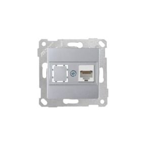 Mutlusan Data Prizi 1*Rj45 Cat6 Rita Metalik İnox- 2200 140 0182 (Çerçeve Hariç)