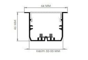 Darklight 64 68W 2290 mm Sıva Altı Linear Düz Difüzör DL6446 2250 3000K Gün Işığı