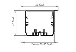 Darklight 64 68W 2290 mm Sıva Altı Linear Düz Difüzör DL6446 2250 4000K Natural Beyaz