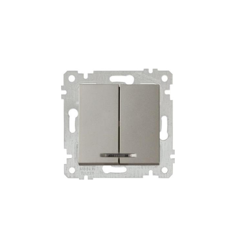 Mutlusan Işıklı Komütatör Rita Metalik Titanyum- 2200 426 0283